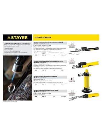 STAYER PS 400, 45 Вт, 1200°С, в наборе: 5 в 1, пьезоподжиг, горелка, фен, 4 жала, газовый паяльник, Professional(55505-H6) по цене 1 360 руб. купить в Воронеже.
