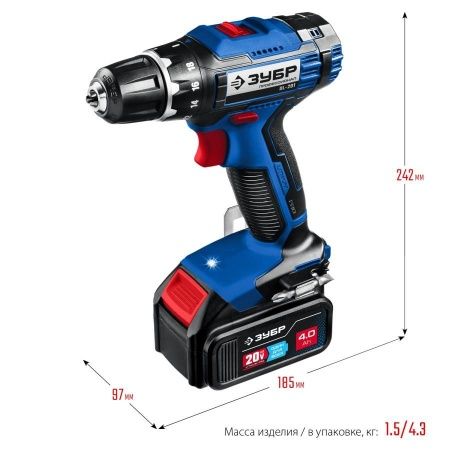 ЗУБР 20В, 2 АКБ (4Ач), в кейсе, дрель-шуруповерт, Профессионал. DL-201-42 по цене 13 490 руб. купить в Воронеже. ЗУБР 20В, 2 АКБ (4Ач), в кейсе, дрель-шуруповерт, Профессионал. DL-201-42 по цене 13 490 руб. купить в Воронеже.