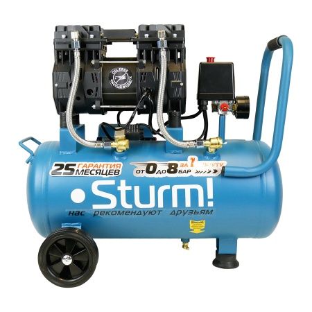 Компрессор безмасляный AC93224OL Sturm! 1,5кВт, 240 л/мин,ресивер 24л., бесшумный, &ampquotпрофи&ampquot по цене 14 990 руб. купить в Воронеже.