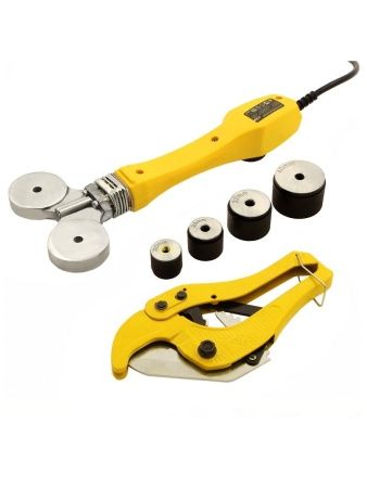 Аппарат для сварки пластиковых труб DWP-750, 750 Вт, 0-300 град, 4 насадки, 20-40 мм Denzel по цене 2 760 руб. купить в Воронеже.