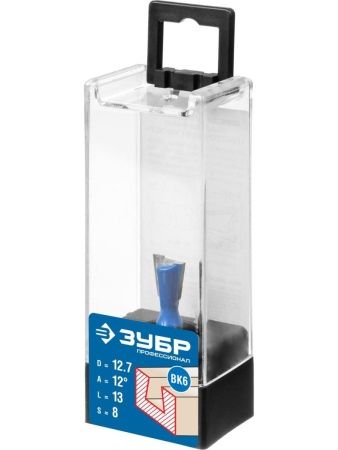 ЗУБР 12.7 x 13 мм, угол 12°, фреза пазовая фасонная ″Ласточкин Хвост″, Профессионал (28748-12.7) по цене 354 руб. купить в Воронеже.