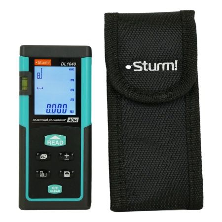 Дальномер лазерный 0,05-40м, LCD дисплей, встроенный уровень, чехол, Sturm! по цене 3 590 руб. купить в Воронеже.