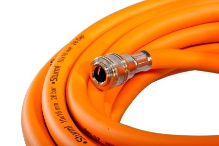 Шланг для компрессора комбинированный резиновый/ПВХ 10 м, 10x16 мм, соединение рапид Sturm! по цене 1 740 руб. купить в Воронеже.