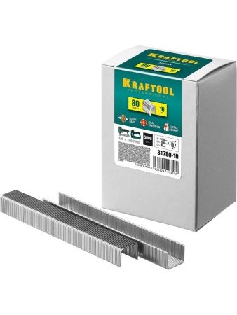 KRAFTOOL тип 21GA (80/Pr A/Senco AT) 10 мм, 5000 шт, скобы для степлера (31780-10)