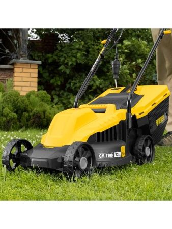 Газонокосилка электрическая GM-1100, 1100 Вт, шир. 32 см, 3 уров., травосб. 30 л Denzel по цене 10 140 руб. купить в Воронеже.