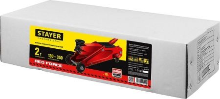 STAYER R-28 RED FORCE, 2 т, 130 - 350 мм, подкатной домкрат для легковых а/м, Professional (43153-2) по цене 3 920 руб. купить в Воронеже.