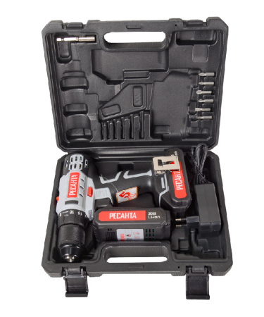 Дрель-шуруповерт аккумуляторная Ресанта ДА-20-2ЛК (2,0 А/ч) по цене 6 190 руб. купить в Воронеже.