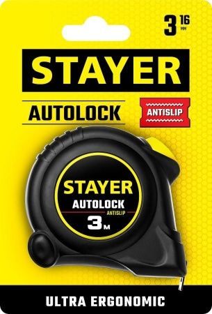 STAYER АutoLock 3м / 16мм рулетка с автостопом по цене 175 руб. купить в Воронеже.