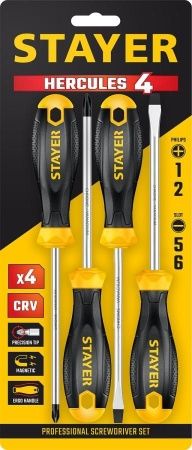 STAYER Hercules-4 набор отверток 4 шт по цене 540 руб. купить в Воронеже.