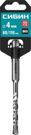 СИБИН 4 х 110 мм, SDS-plus бур (29312-110-04) по цене 77 руб. купить в Воронеже.