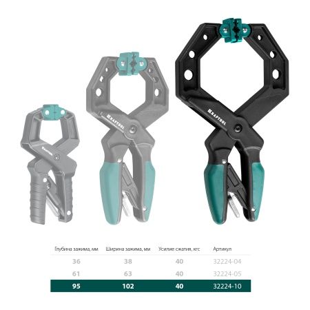 RC-10 струбцина зажимная 100/80 мм, KRAFTOOL по цене 1 180 руб. купить в Воронеже.