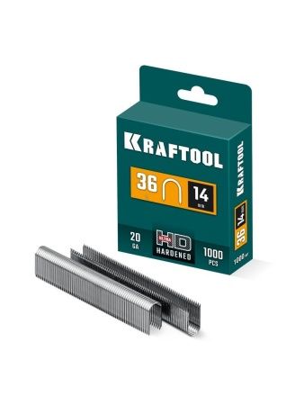 KRAFTOOL тип 36 (L) 14 мм, 1000 мм, калибр 20GA, скобы кабельные для степлера (31636-14)