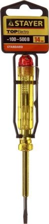 Пробник STAYER ″STANDARD″ TOPElectro электрический, 100-500В, 140мм, этикетка-флажок по цене 73 руб. купить в Воронеже.