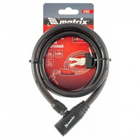 Замок тросовый универсальный, 10 х 960 мм Matrix по цене 407 руб. купить в Воронеже.