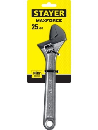 STAYER MAX-Force, 200/25 мм, разводной ключ (2725-20) по цене 680 руб. купить в Воронеже.