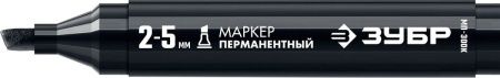 Перманентный маркер ЗУБР, 2-5 мм клиновидный, черный, МП-100, серия Профессионал