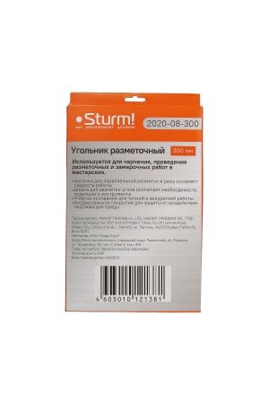 Угольник 200x300мм, разметочный, со стоппером, , Sturm! по цене 1 440 руб. купить в Воронеже.