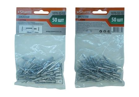 Заклепки 3,2 х 12 мм, 50 шт. Sturm! по цене 72 руб. купить в Воронеже.