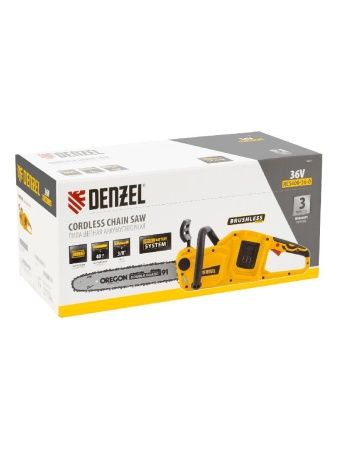 Цепная пила аккумуляторная бесщет. RCS400-36-0, Li-ion, 36 В, шина 400 мм Denzel по цене 14 950 руб. купить в Воронеже.