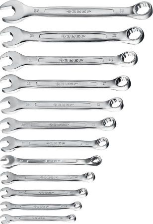 Набор комбинированных гаечных ключей 12 шт, 6 - 22 мм, ЗУБР, 27088-H12_z01 по цене 2 150 руб. купить в Воронеже.