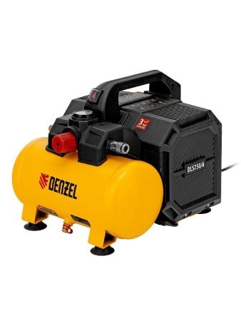 Компрессор  DLS750/6 безмасляный малошумный 750 Вт, 140 л/мин,ресивер 6 л Denzel