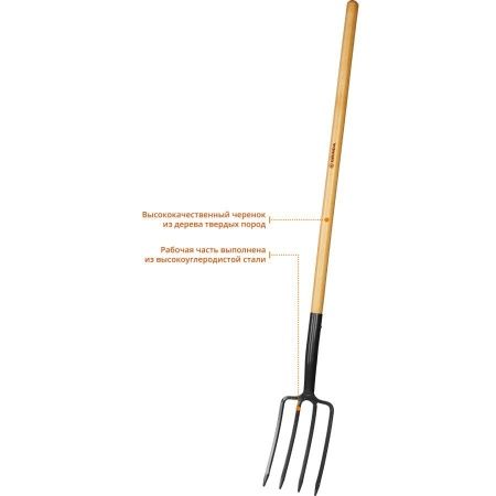GRINDA PROLine 280x180x1500 мм, вилы с деревянным черенком по цене 1 960 руб. купить в Воронеже.