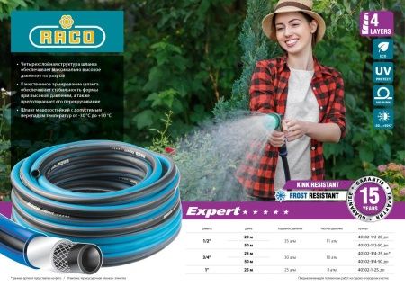 RACO EXPERT, 1/2″, 50 м, 35 атм, четырёхслойный, армированный, поливочный шланг (40302-1/2-50) по цене 4 740 руб. купить в Воронеже. RACO EXPERT, 1/2″, 50 м, 35 атм, четырёхслойный, армированный, поливочный шланг (40302-1/2-50) по цене 4 740 руб. купить в Воронеже.