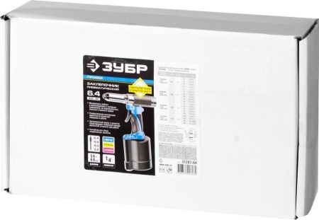 Заклепочник ЗУБР пневматический, корпус из композит материал, для заклепок из нерж стали, 2,4-3,2-4-4,8-6-6,4мм по цене  купить в Воронеже.