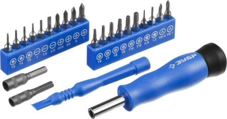 Отвертка с битами для точных работ и мобильных устройств 24 предм., ЗУБР по цене  купить в Воронеже.