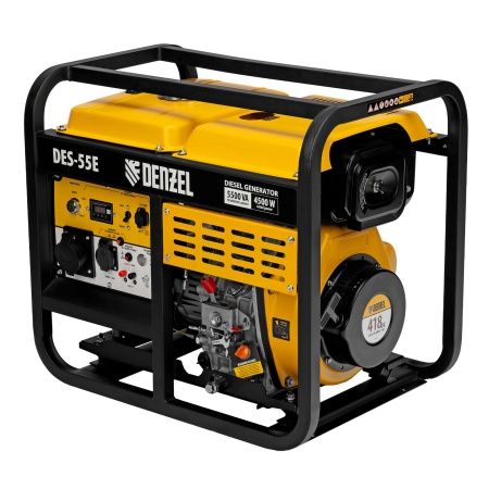 Генератор дизельный DES-55E, 5,5 кВт, 230 В, 11 л, электростартер Denzel по цене 96 600 руб. купить в Воронеже.