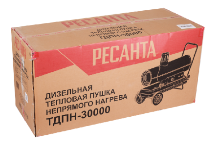 Дизельная тепловая пушка РЕСАНТА ТДПН-30000 по цене 55 490 руб. купить в Воронеже.