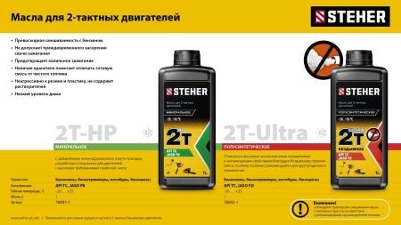 STEHER 2T-M минеральное масло для 2-тактных двигателей, 1 л по цене  купить в Воронеже.