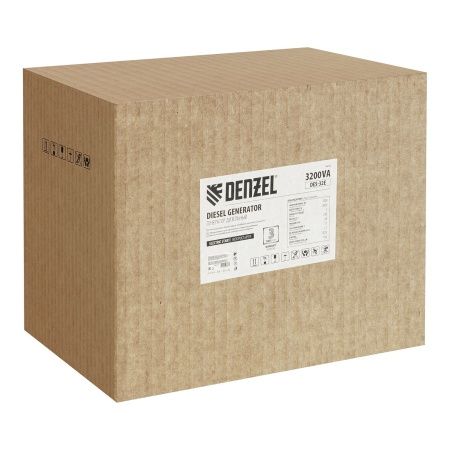 Генератор дизельный DES-32E, 3,2 кВт, 230 В, 11 л, электростартер Denzel по цене 89 690 руб. купить в Воронеже.