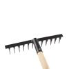 Грабли стальные, 300 х 1300 мм, 12 витых зубьев, деревянный черенок, Россия, Сибртех