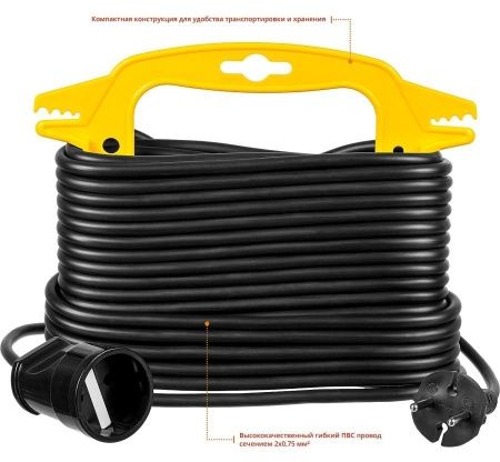 Удлинитель на рамке ″MF 207″, 15 м, 2200 Вт, 1 гнездо, ПВС 2х0,75 мм2, STAYER по цене 790 руб. купить в Воронеже.