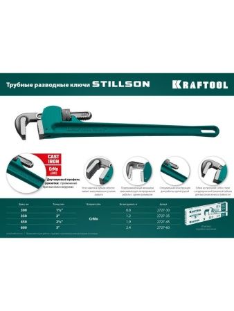 KRAFTOOL STILLSON, 2″, 350 мм, трубный разводной ключ (2727-35) по цене 1 500 руб. купить в Воронеже.