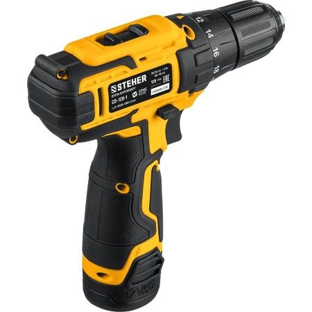 STEHER 12В, 1 АКБ (2Ач), в кейсе, дрель-шуруповерт. CD-120-1 по цене 1 990 руб. купить в Воронеже.