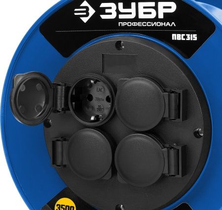 Силовой удлинитель на катушке ЗУБР ПВС 3х1.5 30м 3500Вт IP44, ПВС 315 по цене  купить в Воронеже.