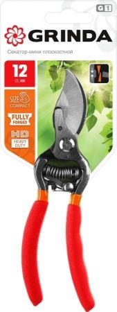 G-1 Секатор-мини цельнокованый, плоскостной, 150 мм, GRINDA по цене 580 руб. купить в Воронеже.