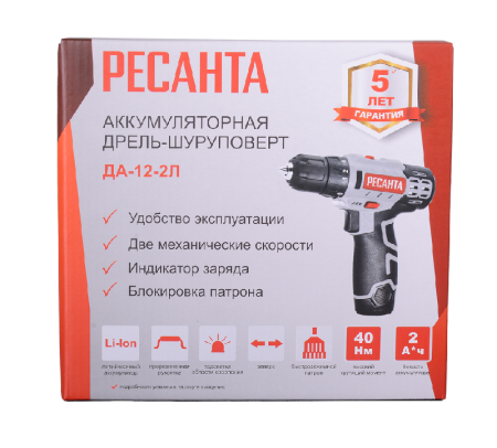 Дрель-шуруповерт аккумуляторная Ресанта ДА-12-2Л по цене 2 790 руб. купить в Воронеже.