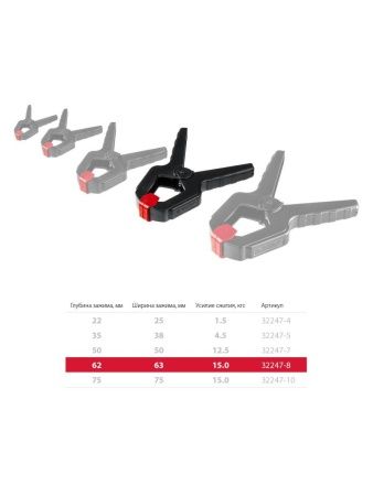 ЗУБР МЗ-80, 75 х 75 мм, пружинный зажим (32247-8) по цене 207 руб. купить в Воронеже.