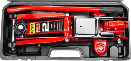 STAYER R-28 RED FORCE, в кейсе, 2 т, 130 - 350 мм, подкатной домкрат для легковых а/м, Professional (43153-2-K) по цене 4 320 руб. купить в Воронеже.
