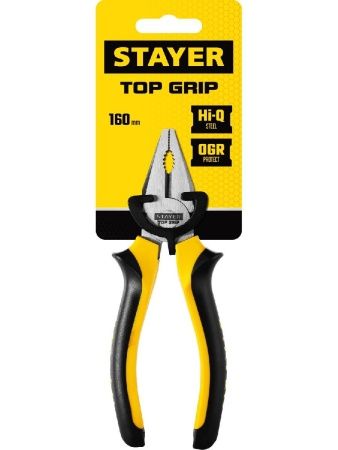STAYER TOPGrip, 160 мм, комбинированные плоскогубцы (2205-1-16) по цене 404 руб. купить в Воронеже.