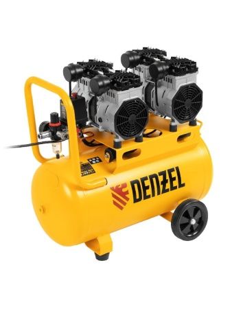 Компрессор безмасляный, малошумный DLS 2200/50, 2200 Вт, 2x1100, 50 л, 380 л/мин Denzel