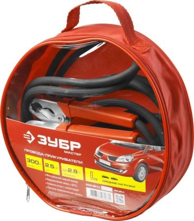 Пусковые провода 300 А, 2.5 м, морозостойкие, в сумке, ЗУБР по цене 2 140 руб. купить в Воронеже.