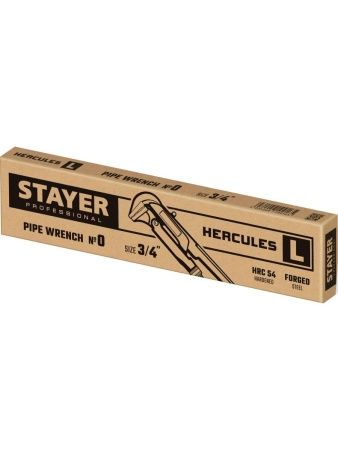 STAYER Hercules-L, №0, 3/4″,280 мм, трубный ключ с прямыми губками (27331-0) по цене 770 руб. купить в Воронеже.
