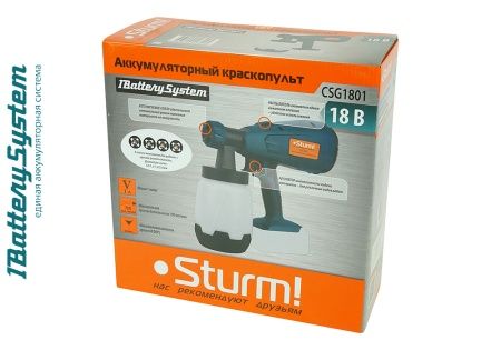 Аккумуляторный краскопульт Sturm! CSG1801 1BatterySystem по цене 5 090 руб. купить в Воронеже.