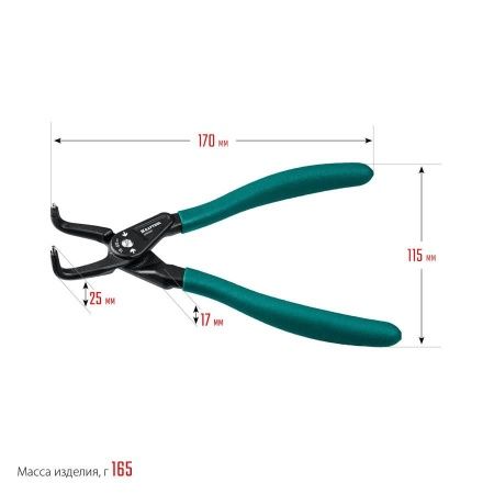 KRAFTOOL съемник стопорных колец 180 мм, изогнутые губки, внутренний по цене 1 730 руб. купить в Воронеже.