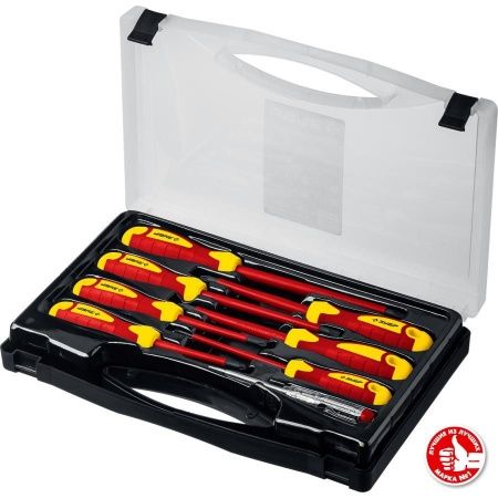 Набор: Отвертки SL 3, 5, 6 / PH 1, 2 / PZ 1, 2, тестер 100-250 В, ЗУБР ″Профессионал″ 25268, в кейсе, 8 предметов по цене 2 180 руб. купить в Воронеже.