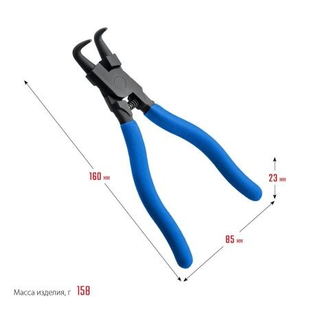 ЗУБР съемник стопорных колец 170 мм, изогнутые губки, внутренний по цене 540 руб. купить в Воронеже.